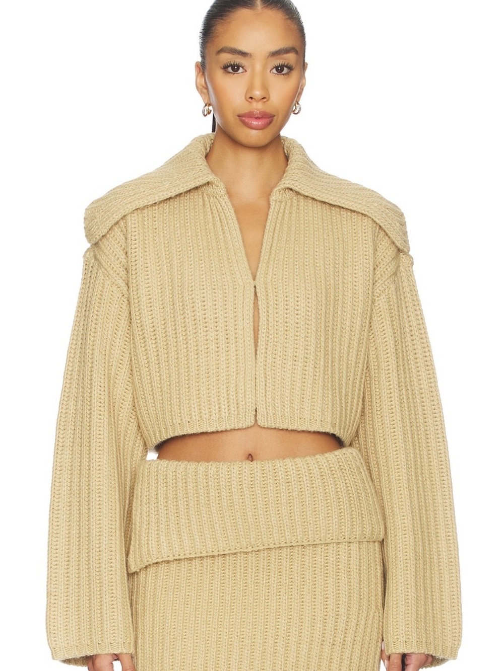 Lovers + Friends Cropped Rib-Knit Cardigan
